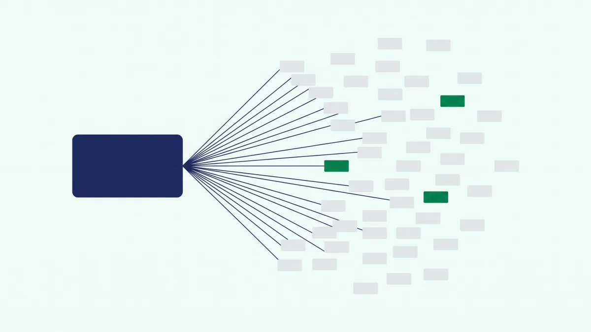 Diagram showing how product filters multiply one category page into thousands of crawlable URLs