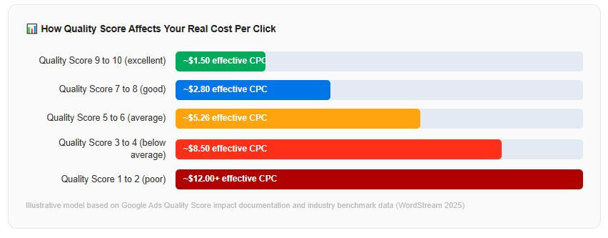 How quality score affect CPC
