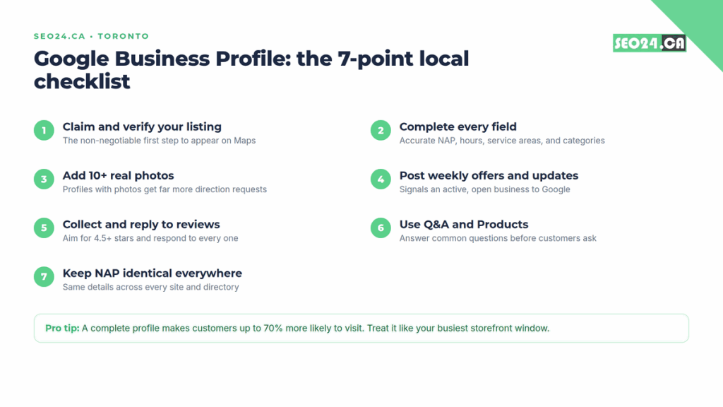 How to Promote a Small Business in Toronto 2 Google business profile checklist